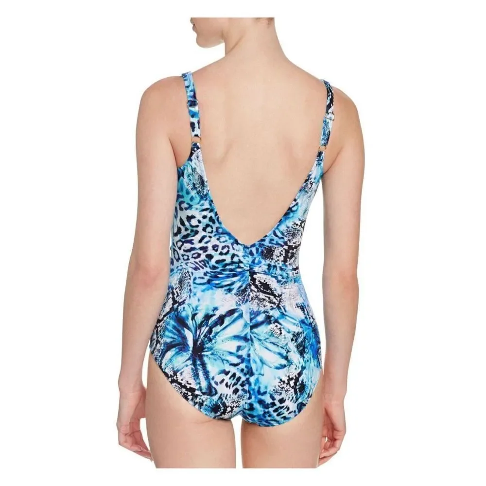New. GOTTEX cheetah and snake print lace up swimsuit. MSRP $228. Size 10